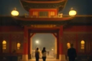 《午夜图书馆》封面：书架间一台台灯投下圆锥形光斑